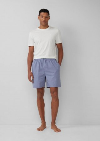 s.Oliver Pyjama-Shorts mit Eingrifftaschen - blau