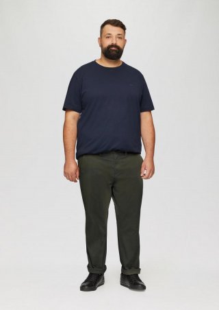 s.Oliver Slim: Elastische Hose aus Baumwollmix - olivgrün