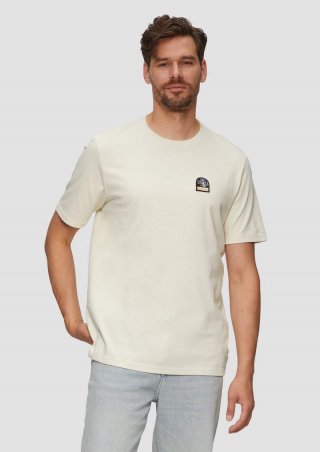 s.Oliver T-Shirt mit gesticktem Patch - creme