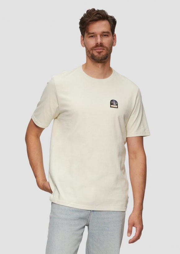 s.Oliver T-Shirt mit gesticktem Patch - creme