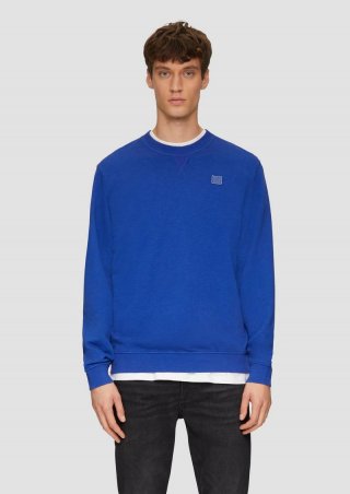 s.Oliver Sweatshirt mit Garment Dye und Logo-Detail - ozeanblau