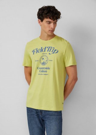 s.Oliver Baumwoll-T-Shirt mit Frontprint - hellgrün