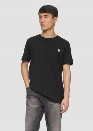 s.Oliver T-Shirt mit Gold- oder Silber-Print - schwarz