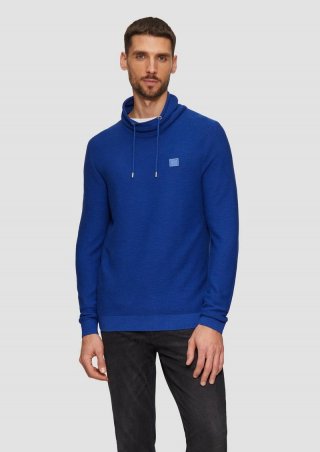 s.Oliver Strickpullover mit Schalkragen - ozeanblau