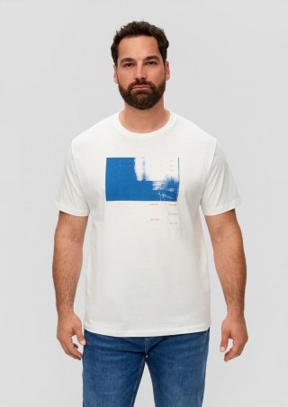 s.Oliver T-Shirt mit Frontprint - weiß