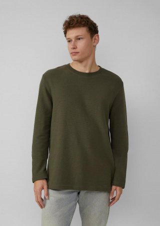 s.Oliver Longsleeve aus Strukturware - olivgrün