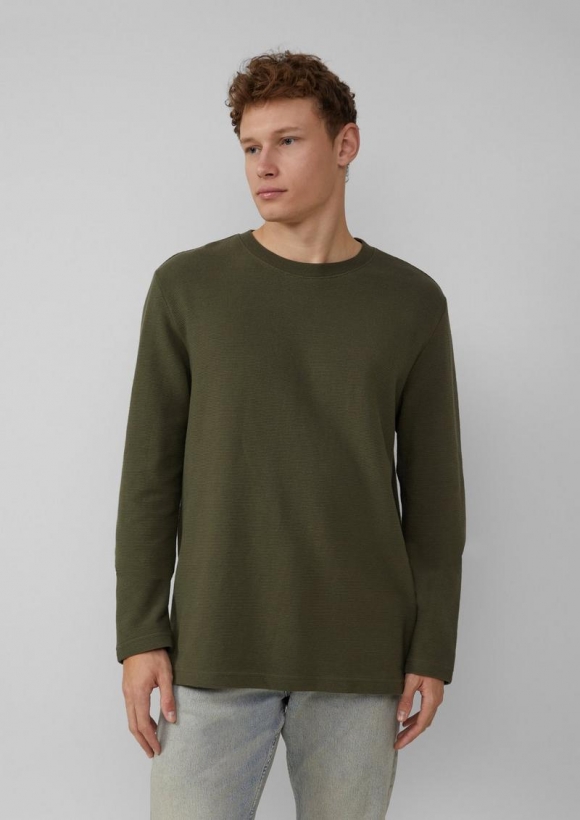 s.Oliver Longsleeve aus Strukturware - olivgrün