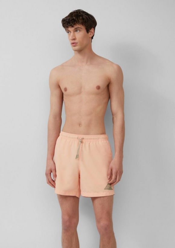 s.Oliver Badeshorts mit Artwork und Eingrifftaschen - papaya