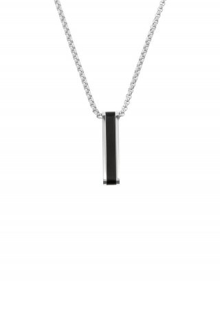 s.Oliver Edelstahlkette mit Anhänger - schwarz