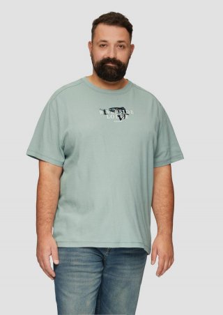 s.Oliver T-Shirt mit Stickerei aus Waffeljersey - salbeigrün