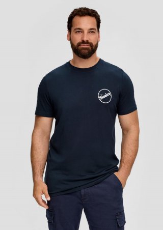 s.Oliver T-Shirt aus Baumwoll-Jersey mit Sinalco®-Print - navy