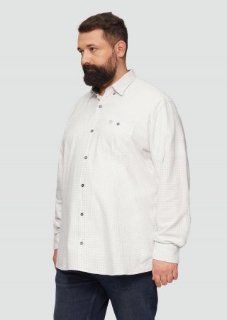 s.Oliver Regular Fit: Kariertes Hemd mit Button-Down-Kragen - weiß