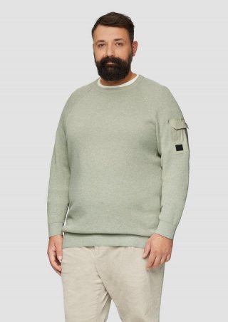 s.Oliver Strickpullover mit Raglanärmeln und Strukturmix - helles beige
