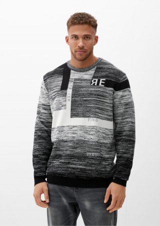 s.Oliver Pullover aus Baumwollstrick - schwarz