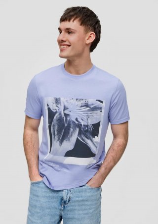s.Oliver Jersey T-Shirt mit Frontprint - flieder