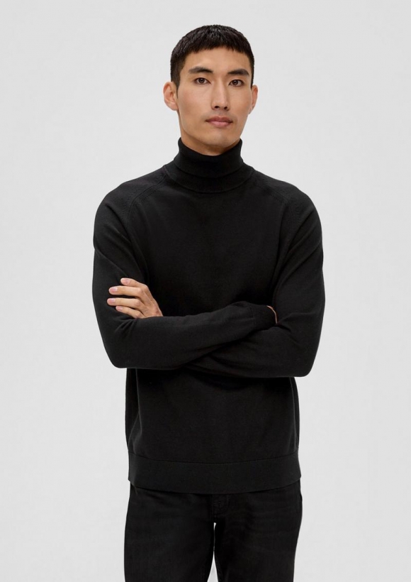 s.Oliver Strickpullover aus Baumwolle - schwarz