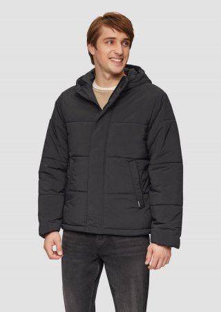 s.Oliver Gesteppte Outdoor-Jacke mit Kapuze - schwarz
