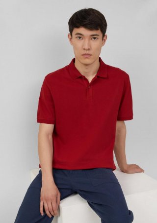 s.Oliver Poloshirt aus Baumwollpiqué - burgund