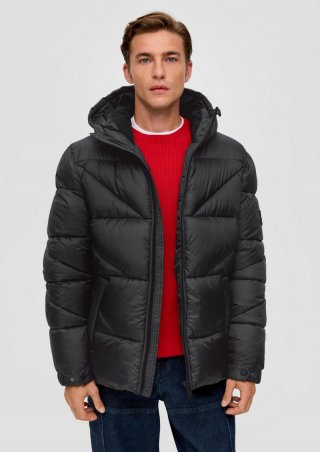 s.Oliver Steppjacke mit Label-Patch - schwarz