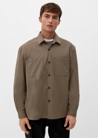 s.Oliver Relaxed: Hemd aus Twill - cognac