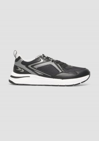 s.Oliver Sportlicher Sneaker mit Mesh - schwarz