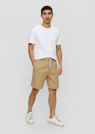 s.Oliver Chino-Shorts im Relaxed Fit mit Elastikbund - sandstein