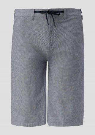 s.Oliver Relaxed: Bermuda aus Baumwollstretch mit Tunnelzug - navy