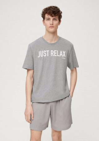 s.Oliver Kurzes Pyjama-Shirt - schiefergrau