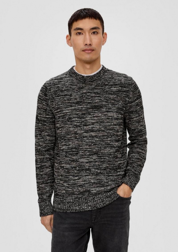 s.Oliver Strickpullover aus Effektgarn - schwarz