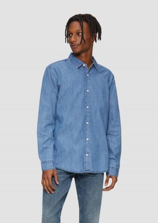 s.Oliver Regular Fit: Denim-Hemd - blau
