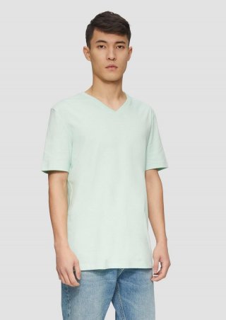s.Oliver Baumwoll-T-Shirt mit Logo-Print - minze