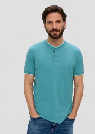 s.Oliver Poloshirt mit Henleyausschnitt - petrol