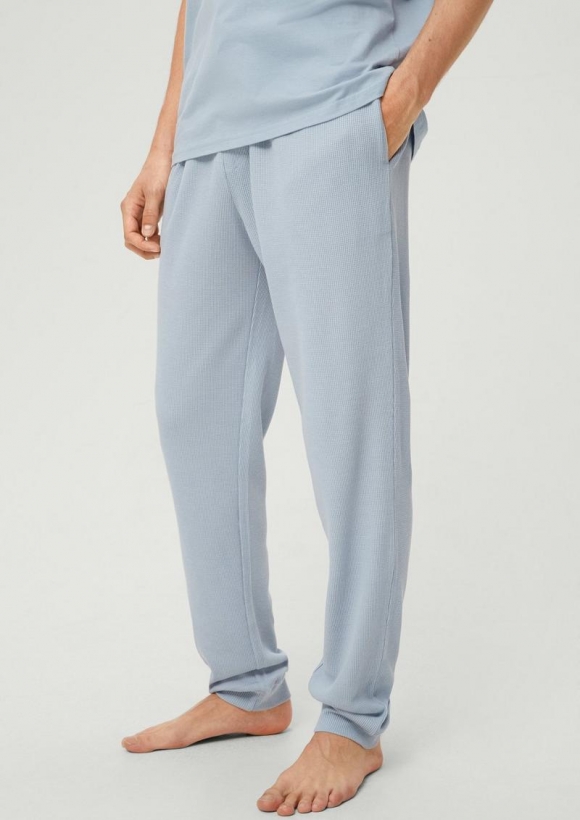 s.Oliver Pyjamahose mit Waffelpiqué-Struktur - hellblau