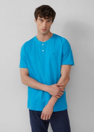 s.Oliver Henley-Shirt mit Flammgarnstruktur - türkis