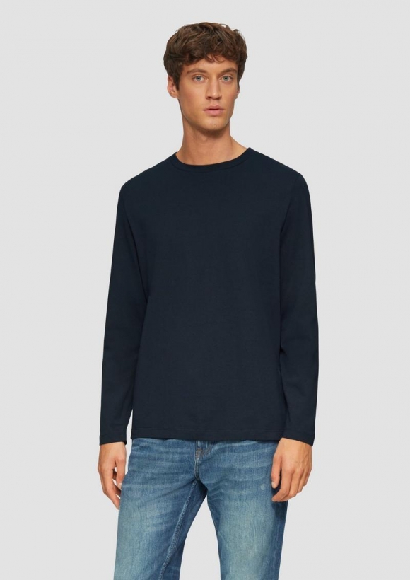 s.Oliver Longsleeve aus Baumwolle mit Rundhalsausschnitt - navy