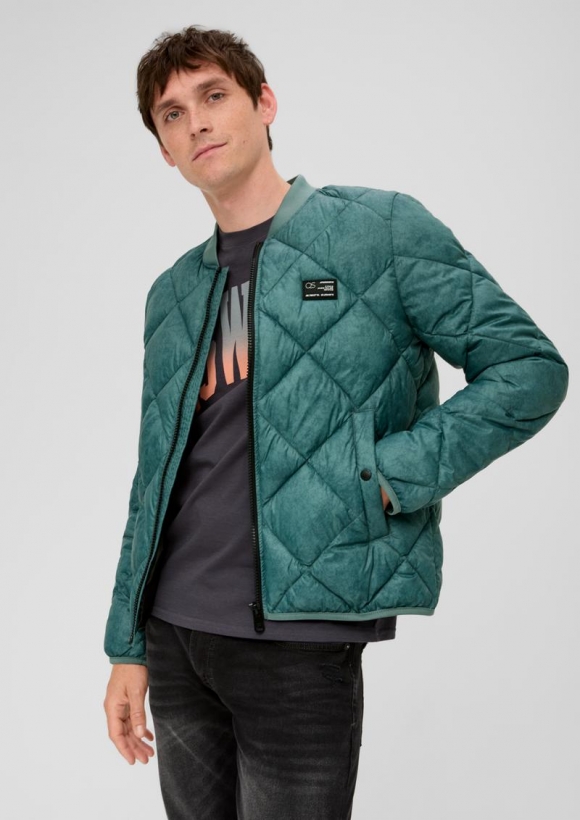 s.Oliver Steppjacke mit Allover-Print - petrol