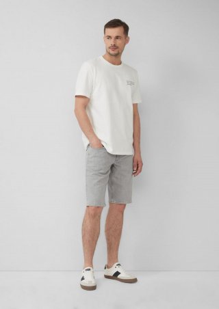 s.Oliver Jeans-Shorts / Regular Fit / Mid Rise / Straight Leg / Pride-Motiv - steingrau