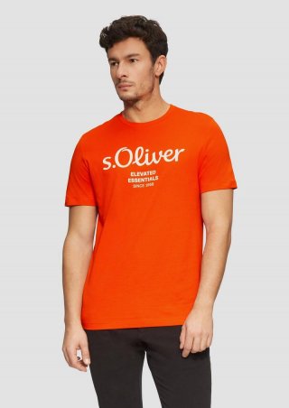 s.Oliver T-Shirt mit Logo-Print - papaya