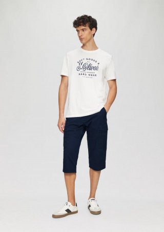 s.Oliver File: Strukturierte Bermuda im Relaxed Fit in 3/4-Länge - tiefblau