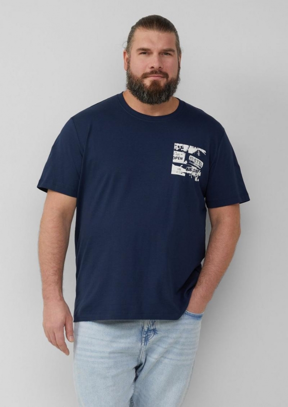 s.Oliver T-Shirt mit Artwork - tiefblau