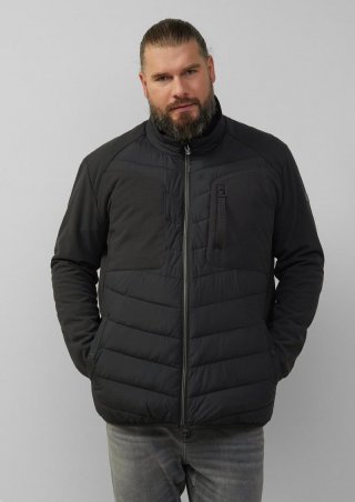 s.Oliver Materialmix-Jacke mit sportiven Kontrastdetails - schwarz
