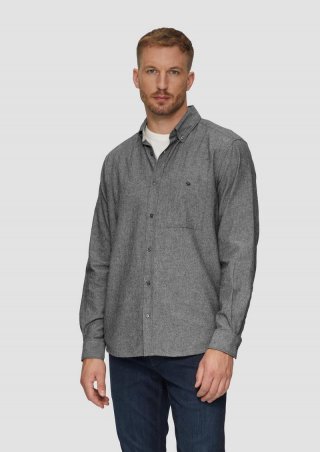 s.Oliver Regular Fit: Strukturiertes Hemd mit Button-Down-Kragen - navy