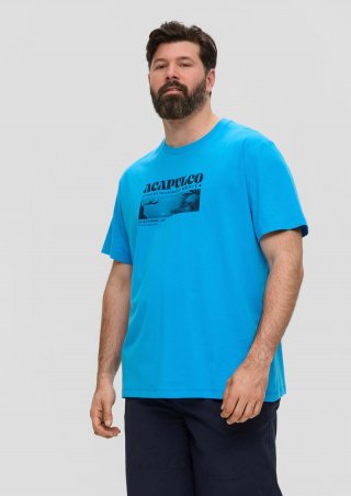 s.Oliver T-Shirt mit Frontprint - azurblau