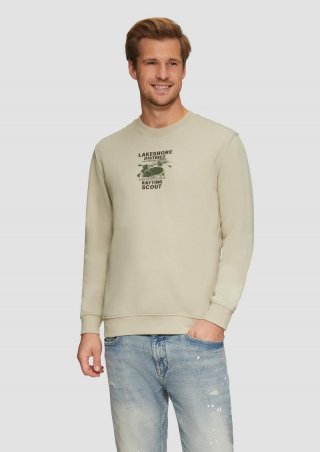 s.Oliver Sweatshirt mit Stickerei aus weichem Baumwollmix - helles beige