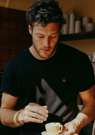 s.Oliver T-Shirt mit Pride-Motiv - schwarz