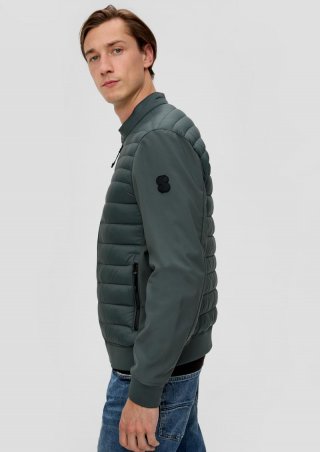 s.Oliver Softshelljacke im Fabricmix - dunkles salbeigrün