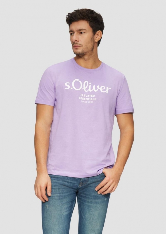 s.Oliver T-Shirt mit Logo-Print - lavendel