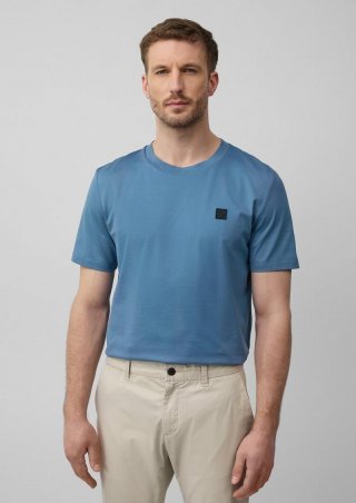 s.Oliver T-Shirt aus merzerisierter Baumwolle mit Label-Patch - aquamarin