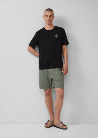 s.Oliver Shorts aus Leinenmix - olivgrün