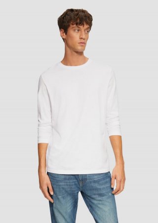 s.Oliver Longsleeve aus Baumwolle mit Rundhalsausschnitt - weiß